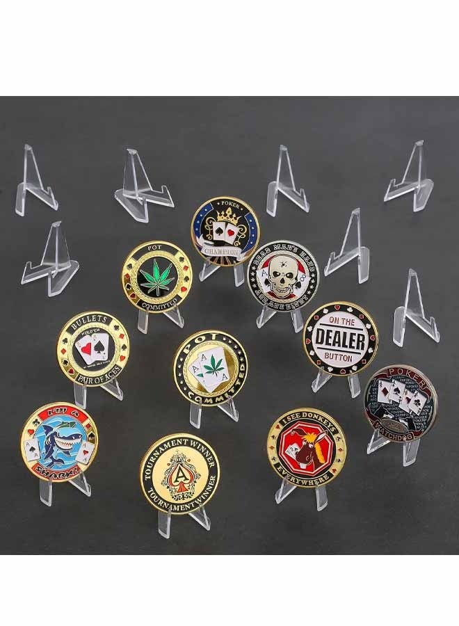12 Packs Acrylic Easel Stands Clear  Mini Coin Display Easel Holder for Displaying Air-Tite Coins Pocket Watches Capsules Challenge Medals Casino Chips,2.64 Inch Tall - Image 4